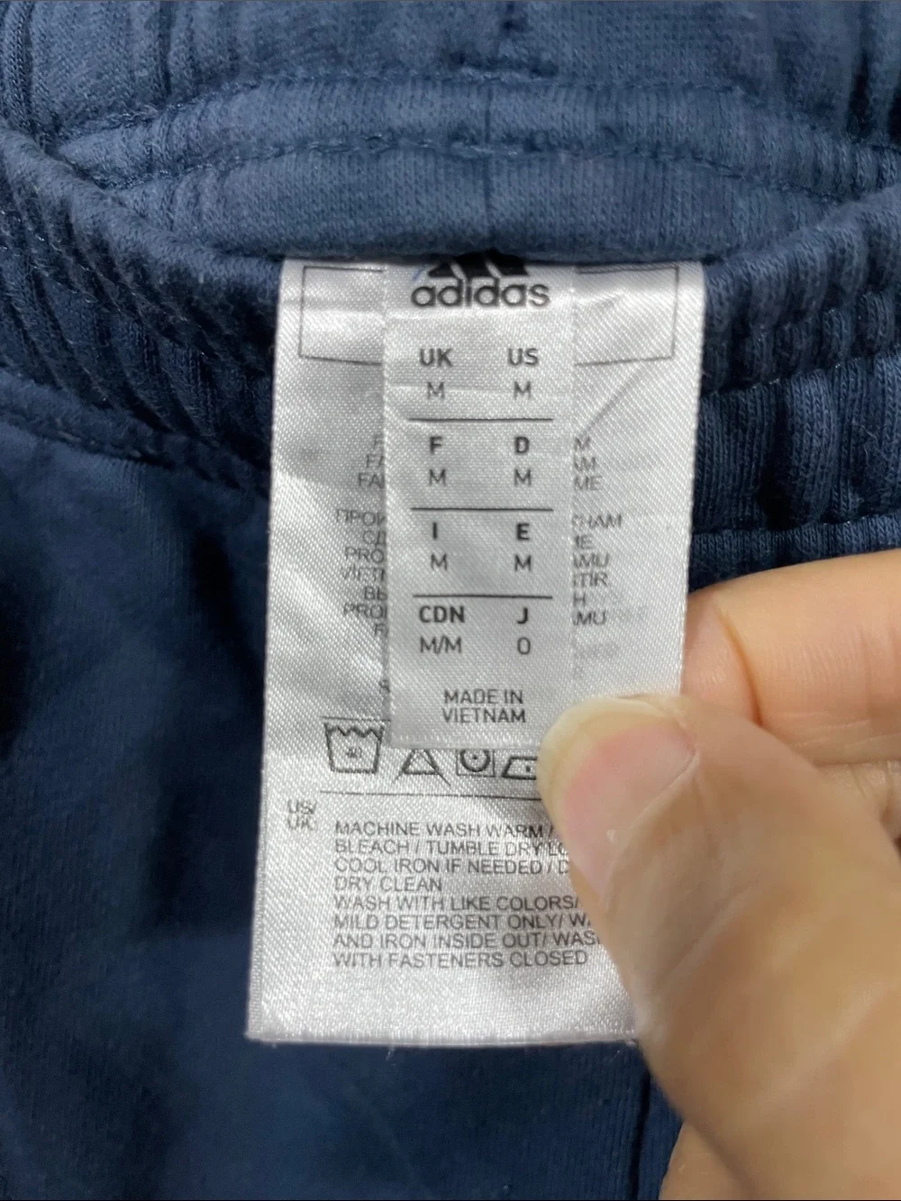 adidas Navy Blue Men's Joggers with Elastic Waist